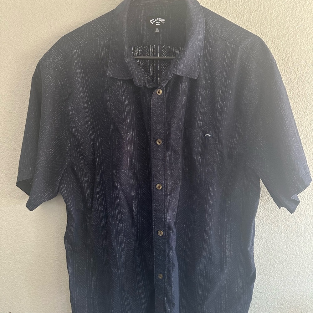 Billabong Men's Dark Blue Casual Button Down Shirt